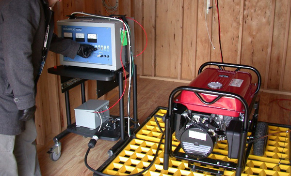 Picture of Generator being tested in an enclosed space; Source: NIST 